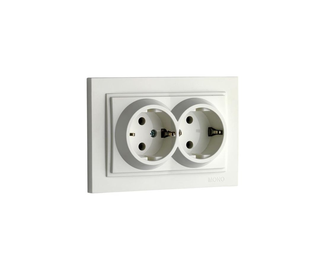 როზეტი ორიანი დამიწებით DESPINA white - 102-190004-120 — როზეტები და ჩამრთველები